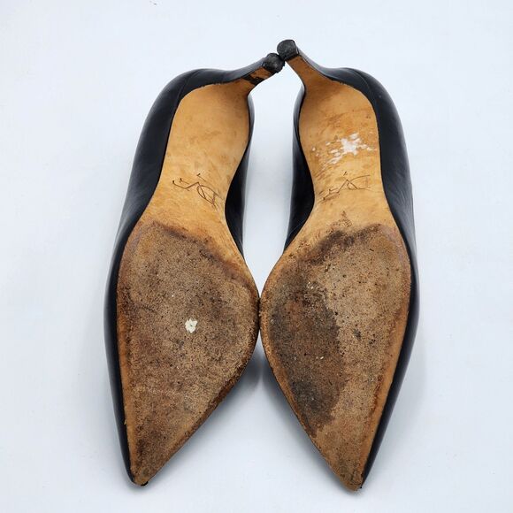 Diane Von Furstenburg DVF Pointed Toe Heel Pumps Black Size 7 - Picture 7 of 10